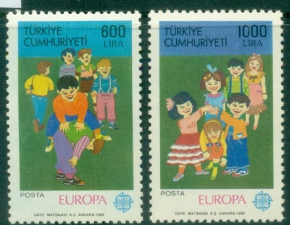 Turkey-1989-EUROPA-Stamps-Childrens-Games-MUH