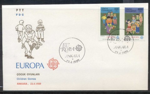 Turkey-1989-Europa-Childrens-Play-FDC