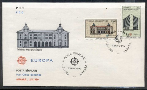 Turkey-1990-Europa-Post-Offices-FDC