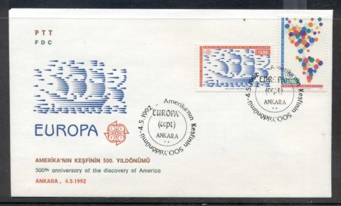 Turkey-1992-Europa-Columbus-Discovery-of-America-FDC