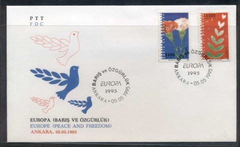 Turkey-1995-Europa-Peace-Freedom-FDC