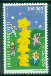 Turkey-2000-EUROPA-Stamps-Tower-of-6-Stars-MUH