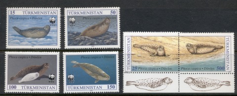 Turkmenistan-1993-WWF-Seals-MUH