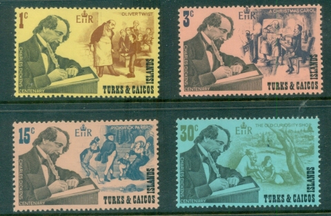 Turks-Caicos-Is-1970-Charles-Dickens-MUH