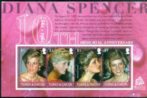 Turks-Caicos-Is-2007 Princess Diana in Memoriam, 10th Anniv., The Queen of People\'s Hearts