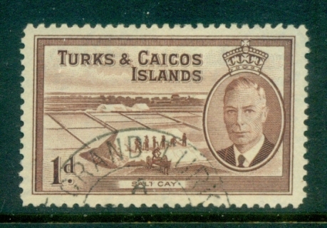 Turks-Caicos-Is-1950-KGVI-Pictorial-1d-FU