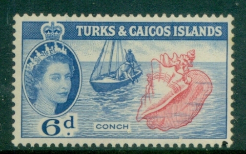 Turks-Caicos-Is-1957-60-QEII-Pictorial-6d-MLH