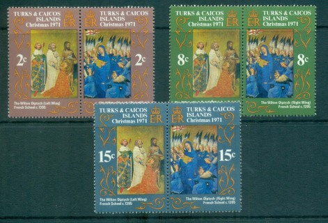 Turks-Caicos-Is-1971-Xmas-pairs-MUH-Lot55117