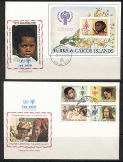 Turks-Caicos-Is-1979-IYC-International-year-of-the-Child-MS-2x-FDC