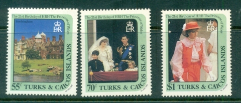 Turks-Caicos-Is-1982-Princess-Diana-21st-Birthday-MUH