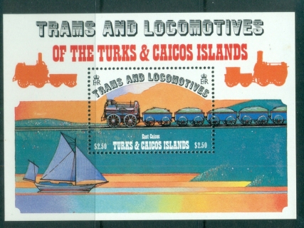 Turks-Caicos-Is-1983-Trams-Locomotives-MS-MUH