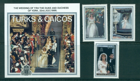 Turks-Caicos-Is-1986-Andrew-Sarah-Wedding-MS-MUH-Lot30278