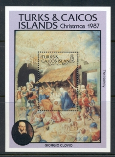 Turks-Caicos-Is-1987-Xmas-Paintings-MS-MUH