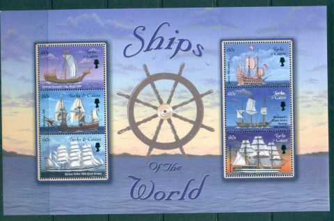 Turks-Caicos-Is-2001-Ships-of-the-World-Sheetlet-MUH-lot81735