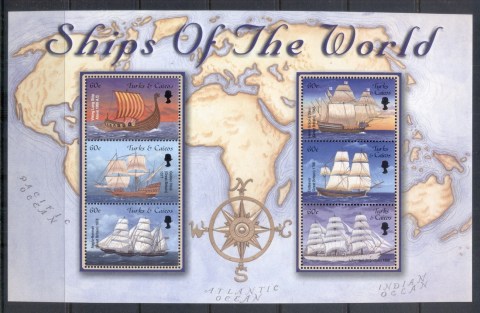 Turks-Caicos-Is-2001-Ships-of-the-World-Sheetlet-MUH