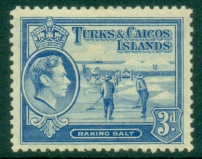Turks-Caicos-Is-1938-45-KGVI-Pictorial-3d-Raking-Salt-MLH