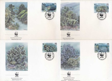 Tuvalu-1992 WWF Blue Coral FDC