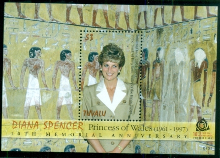 Tuvalu-2007 Princess Diana in Memoriam, 10th Anniv., Diana in the Tomb of King Seti MS