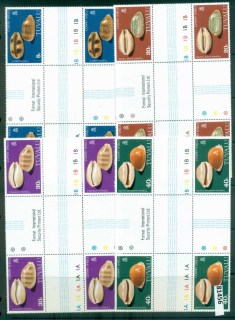 Tuvalu-1980-Cowry-Shells-Cross-Gutter-Blocks-MUH-lot81456