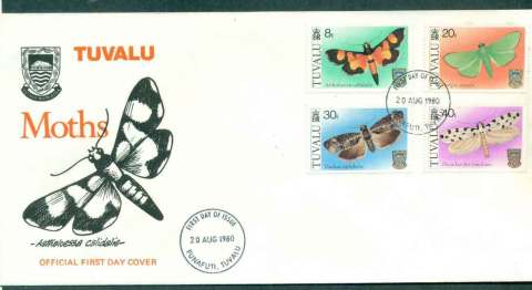 Tuvalu-1980-Moths-FDC-lot50390