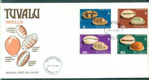 Tuvalu-1980-Shells-FDC-lot50389