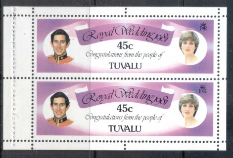 Tuvalu-1981-Royal-Wedding-Charles-Diana-booklet-pane-45c-MUH