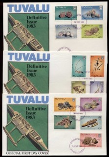 Tuvalu-1983-Handicrafts-13-3xFDC