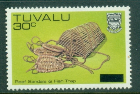 Tuvalu-1984-Pictorial-Handicraft-surcharge-30c-on-45c-MLH