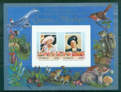 Tuvalu-1986-Queen-Mother-85th-Birthday-2-IMPERF-MS-MUH