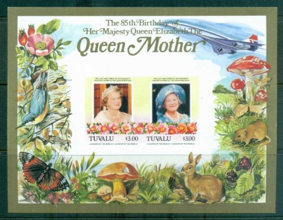 Tuvalu-1986-Queen-Mother-85th-Birthday-3-IMPERF-MS-MUH