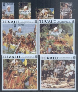 Tuvalu-1988-Independence-10th-Anniv-MS-SPECIMEN-Opt-MUH