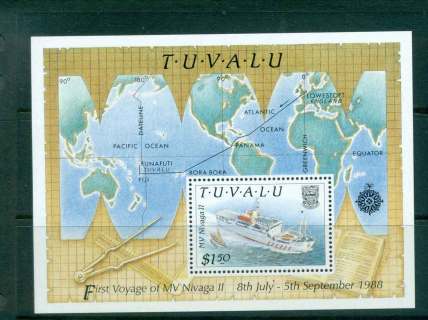 Tuvalu-1988-Maiden-Voyage-of-the-M-Nivaga-II-MS-MUH-lot43538