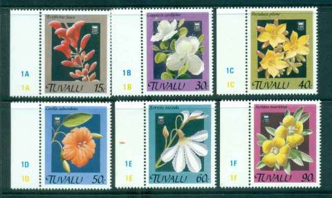 Tuvalu-1990-Flowers-MUH-lot43549