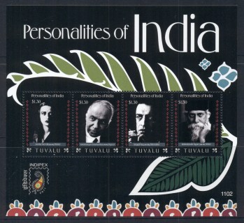 Tuvalu-2011-Personalities-of-India-MS-MUH