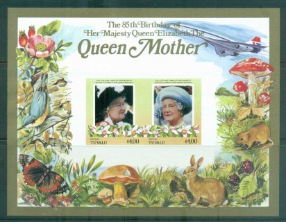 Tuvalu-Niutao-1986-Queen-Mother-85th-Birthday-4-IMPERF-MS-MUH