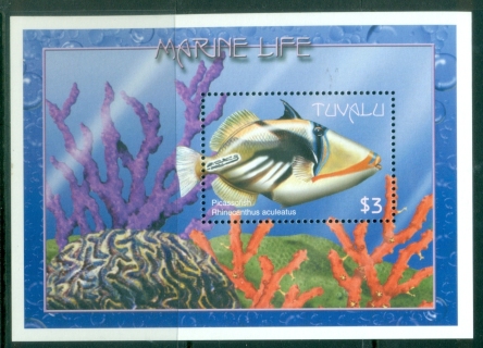Tuvalu-2000-Marine-Life-Picasso-Fish-MS-MUH