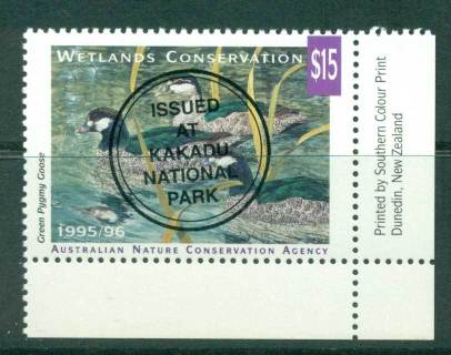 Australia-1995-6-National-Parks-Wildlife-Services-Duck-Stamp-Kakadu-Opt-Imprint-Single-MUH-Lot26258