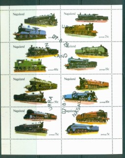 Nagaland-1974-Trains-Sheetlet-CTO-lot81714