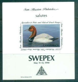 USA-1990-Sam-Houston-Philatelics-Duck-Stamp