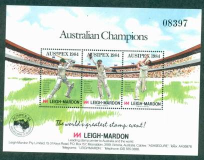 Australia-1984-AUSIPEX-Cricketers-Numbered-MS-MUH-lot34283