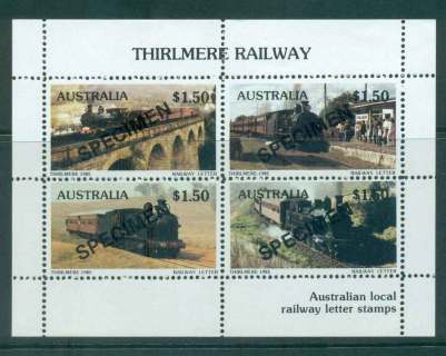 Australia-1985-Thirlmere-Railway-Trains-SPECIMEN-MS-MUH-lot51861