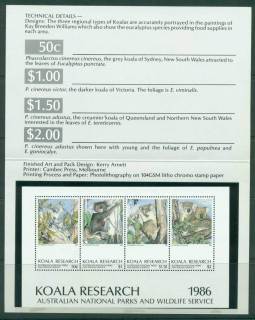 Australia-1986-Koala-Research-5-MS-in-Presentation-pack-MUH-Lot26294