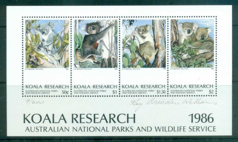 Australia-1986-Koala-Research-Artist-Signed-MS-MUH-lot77119