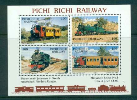 Australia-1987-Pitchi-Richi-Railway-Trains-1-MS-MUH-lot51841