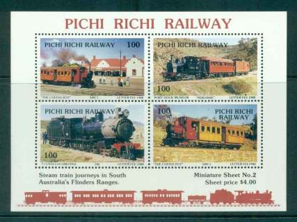 Australia-1988-Pitchi-Richi-Railway-Trains-2-MS-MUH-lot51842