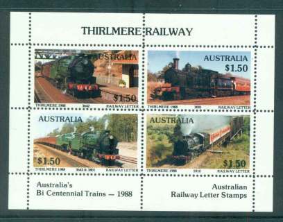 Australia-1988-Thirlmere-Railway-Trains-MS-MUH-lot51866