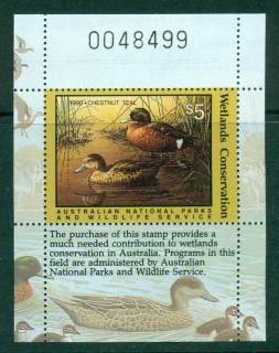 Australia-1990-National-Parks-Wildlife-Services-Duck-Stamp-Ex-Booklet-MUH-Lot26174