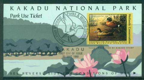 Australia-1990-National-Parks-Wildlife-Services-Duck-Stamp-Park-Ticket-Surcharged-FDI-MUH-Lot26185