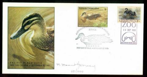 Australia-1991-2-National-Parks-Wildlife-Services-Duck-Stamp-Artist-Signed-FDC-Lot26328