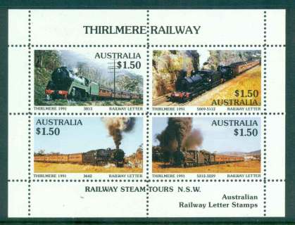 Australia-1991-Thirlmere-Railway-Trains-MS-MUH-lot5192